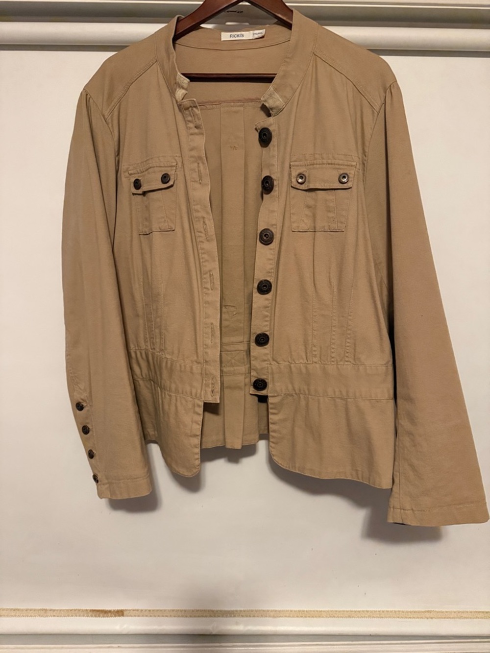 Tan Utility Button-Front Women's Jacket